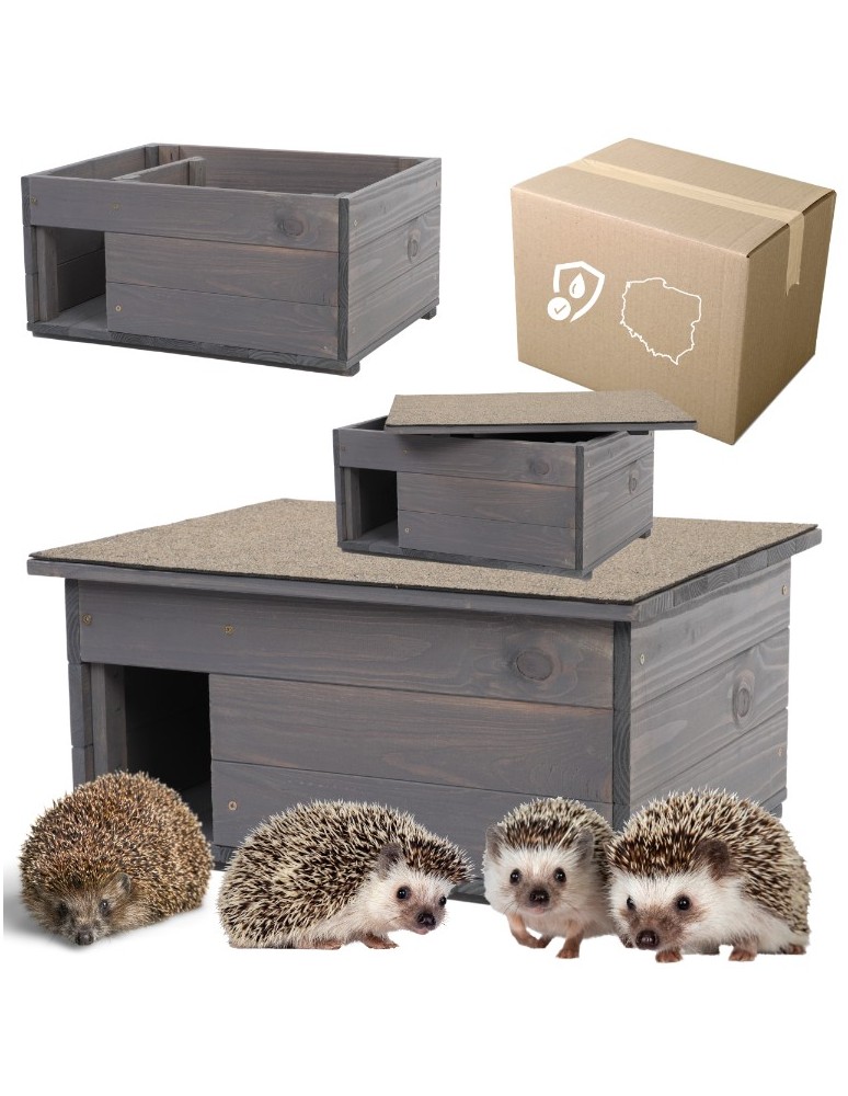 Hotele, Karmniki, Domki - Domek dla jeża - domek lęgowy, budka, schron, gniazdo dla jeży TRWAŁY DUŻY - produkt MODO24.PL 1