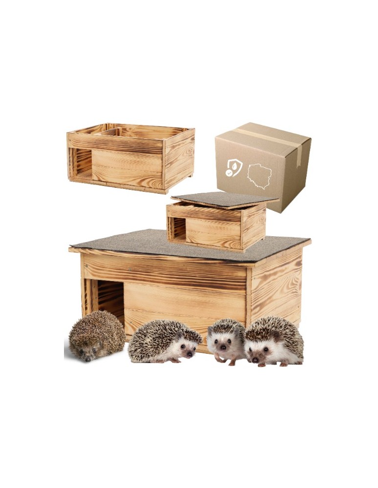 Hotele, Karmniki, Domki - Domek dla jeży - domek lęgowy, budka, schron, gniazdo dla jeży - SOLIDNY DUŻY - produkt MODO24.PL 1