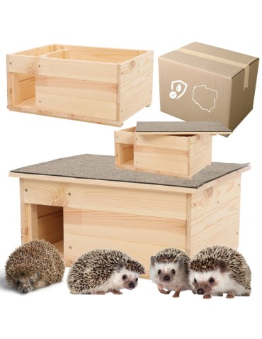 Ekologiczny solidny domek dla jeża - jeży budka lęgowa, schron, gniazdo DUŻY EKO SOLIDNY