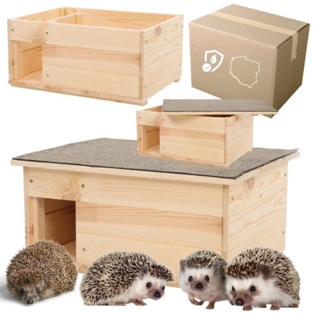 Ekologiczny solidny domek dla jeża - jeży budka lęgowa, schron, gniazdo DUŻY EKO SOLIDNY