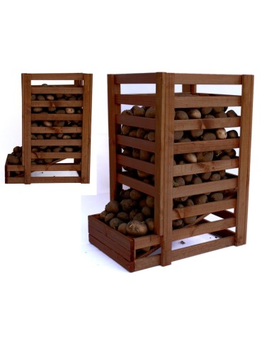 Drewniany regał na warzywa RZ01 - Brązowy