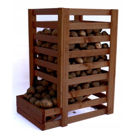 Drewniany regał na warzywa RZ01 - Brązowy