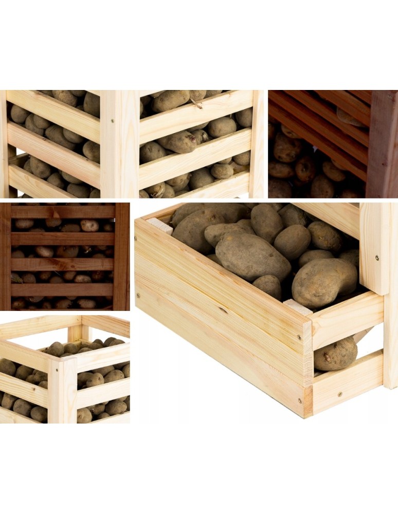 Dom i ogród - Drewniany regał na warzywa RZ01 - Brązowy - product MODO24.PL 6