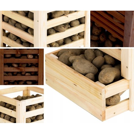 Drewniany regał na warzywa RZ01 - Brązowy