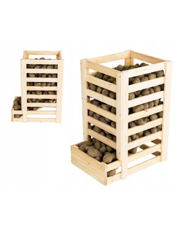 Drewniany regał na warzywa RZ01 - Naturalny