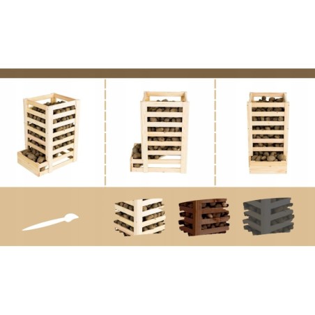 Drewniany regał na warzywa RZ01 - Naturalny