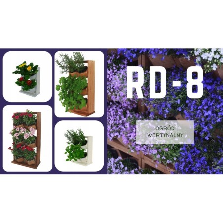 Drewniany ziołownik wertykalny RD-8/2x3 - Natur