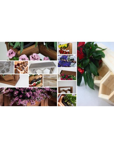 Kwietniki i donice - Drewniany ziołownik wertykalny RD-8/2x3 - Natur - product 6