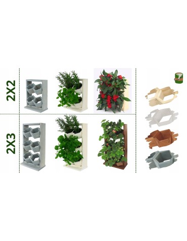 Kwietniki i donice - Drewniany ziołownik wertykalny RD-8/2x3 - Natur - product 7