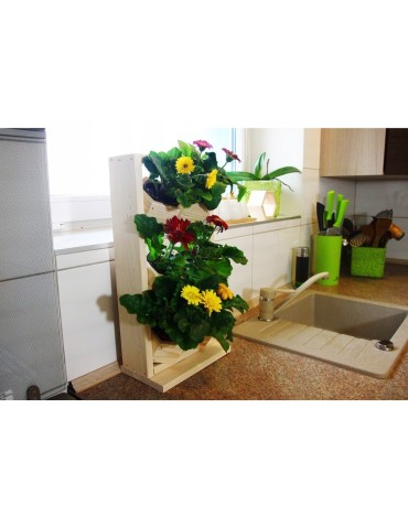 Kwietniki i donice - Drewniany ziołownik wertykalny RD-8/2x3 - Natur - product 12