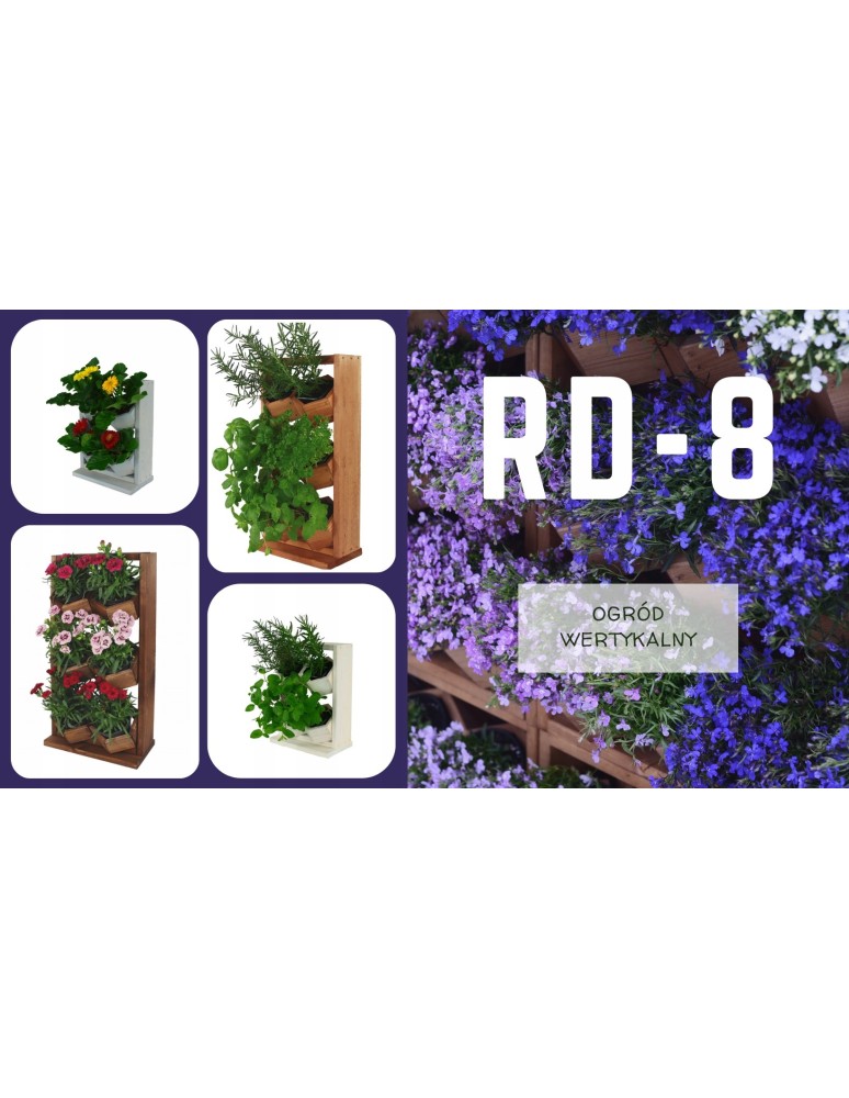 Kwietniki i donice - Drewniany ziołownik wertykalny RD-8/2x2 - Natur - product MODO24.PL 2