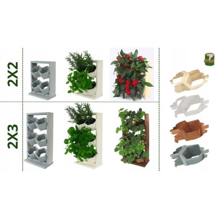 Drewniany ziołownik wertykalny RD-8/2x2 - Natur