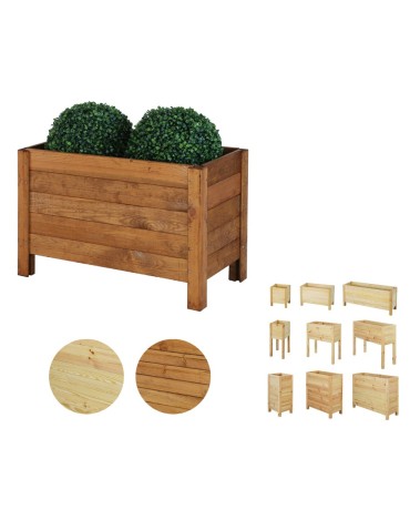 Drewniana Skrzynia na 2 Donice /szer. 68cm/Regulacja Dna/ RDS – Brązowa