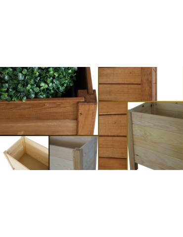 Kwietniki i donice - Drewniana Skrzynia na 2 Donice /szer. 68cm/Regulacja Dna/ RDS – Brązowa - product 6