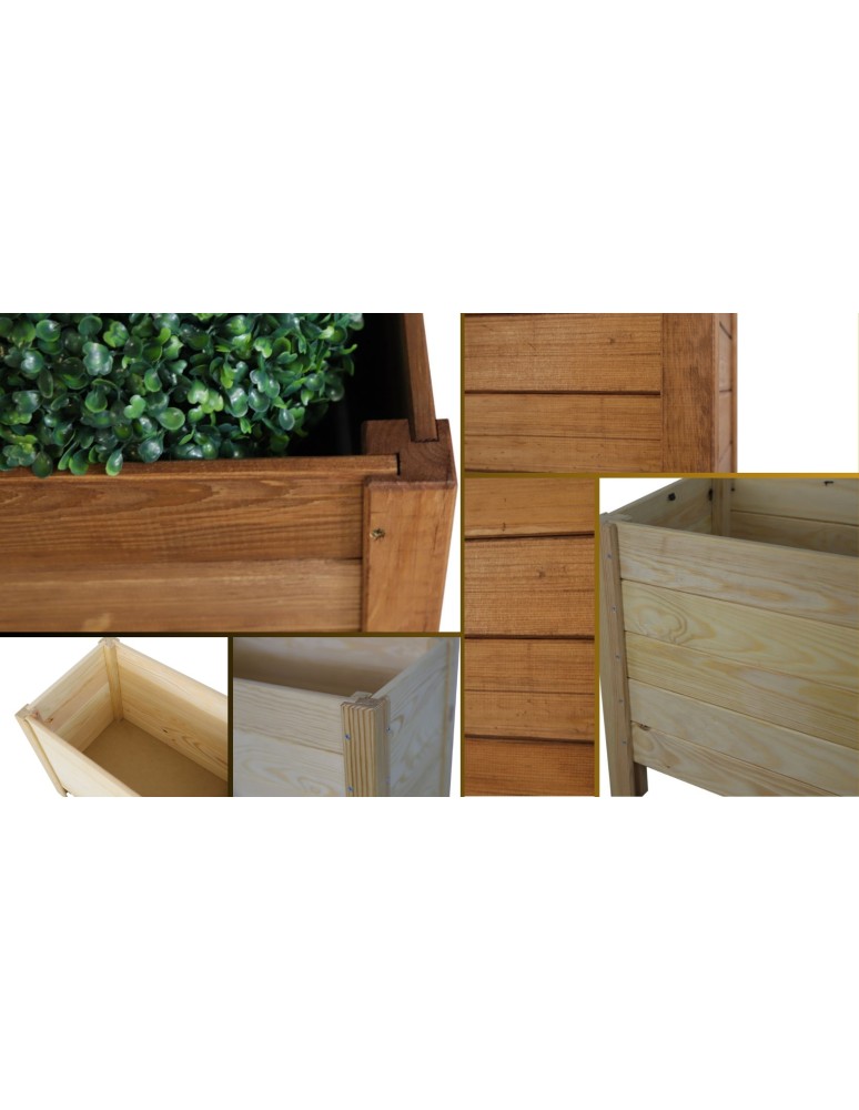 Kwietniki i donice - Drewniana Skrzynia na 2 Donice /szer. 68cm/Regulacja Dna/ RDS – Brązowa - product MODO24.PL 6