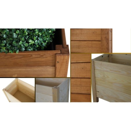 Drewniana Skrzynia na 2 Donice /szer. 68cm/Regulacja Dna/ RDS – Brązowa