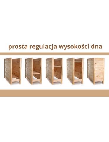 Kwietniki i donice - Drewniana Skrzynia na 2 Donice /szer. 68cm/Regulacja Dna/ RDS – Brązowa - product 7