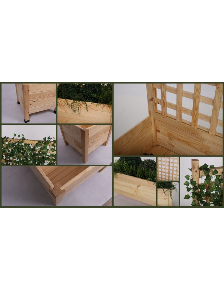 Dom i ogród - Drewniana donica RD-DNC /34x60x40cm/ Szara - product MODO24.PL 6