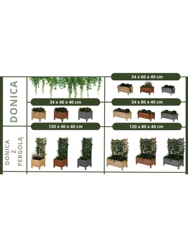 Dom i ogród - Drewniana donica RD-DNC /34x60x40cm/ Szara - product 7