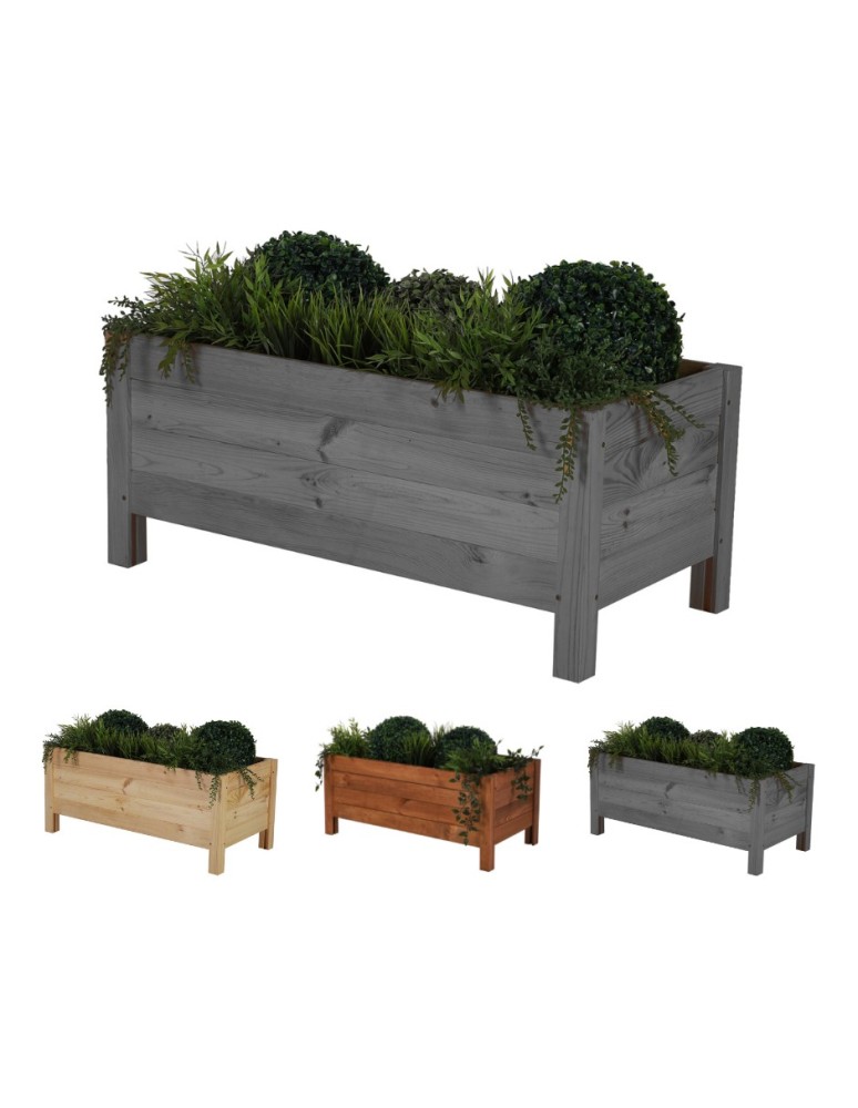 Dom i ogród - Drewniana donica RD-DNC /34x80x40cm/ Szara - produkt MODO24.PL 1