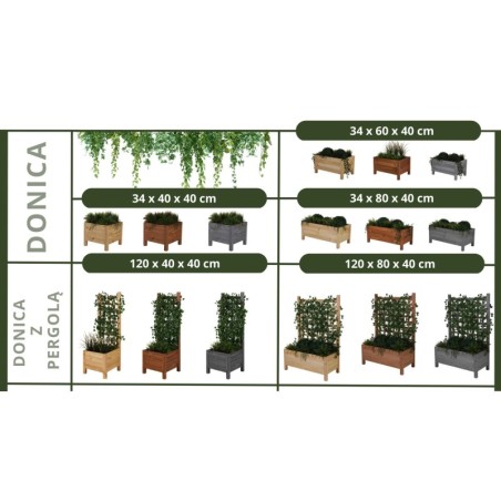 Drewniana donica RD-DNC /34x80x40cm/ Szara