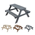 Stół piknikowy z ławkami stół ogrodowy drewniany stolik dla dzieci 1-4 lat