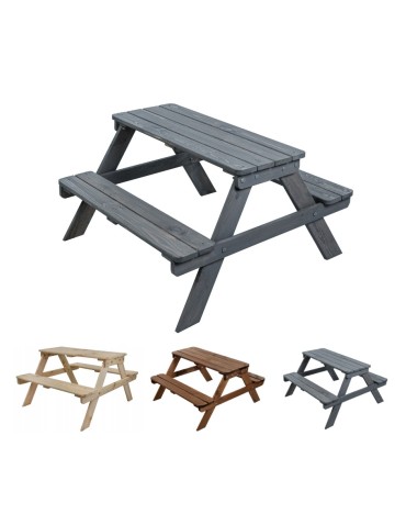 Stół piknikowy z ławkami stół ogrodowy drewniany stolik dla dzieci 1-4 lat