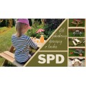 Stół piknikowy z ławkami stół ogrodowy drewniany stolik dla dzieci 1-4 lat