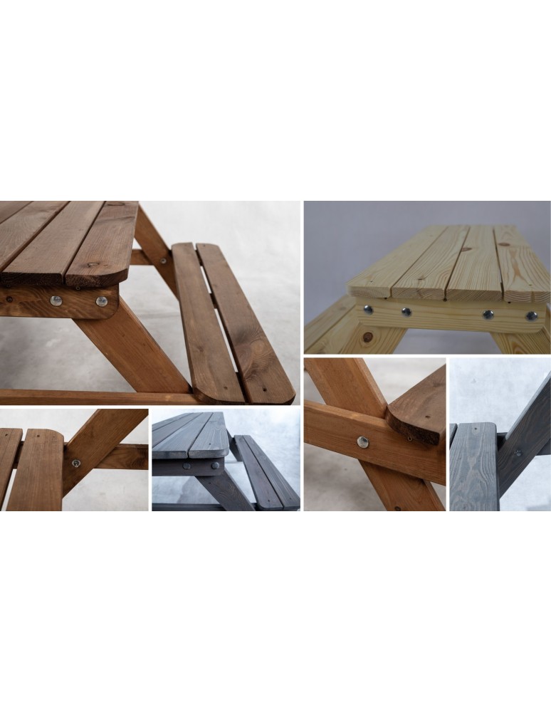 Skrzynie i ławki - Stół piknikowy z ławkami stół ogrodowy drewniany stolik dla dzieci 1-4 lat - product MODO24.PL 6