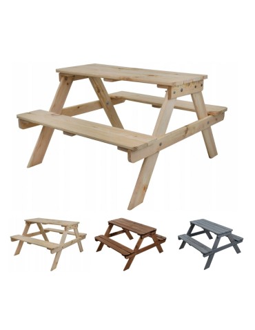 Stół piknikowy z ławkami stół ogrodowy drewniany stolik dla dzieci 1-4 lat