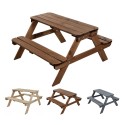 Stół piknikowy z ławkami stół ogrodowy drewniany stolik dla dzieci 1-4 lat