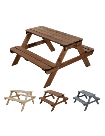 Stół piknikowy z ławkami stół ogrodowy drewniany stolik dla dzieci 1-4 lat