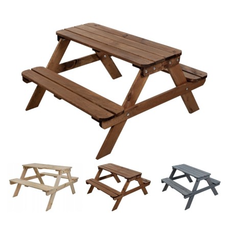 Stół piknikowy z ławkami stół ogrodowy drewniany stolik dla dzieci 1-4 lat