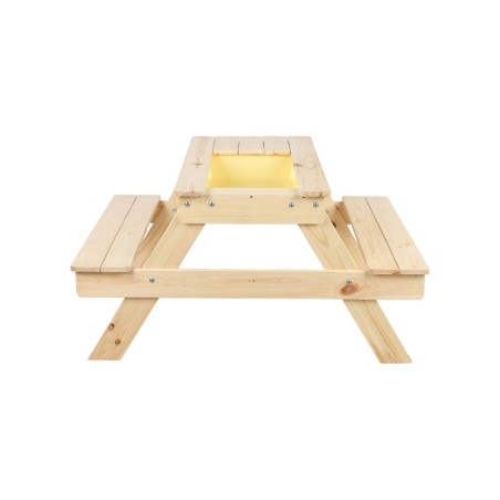 Drewniany stół piknikowy z pojemnikiem na piasek stolik dla dzieci z ławką