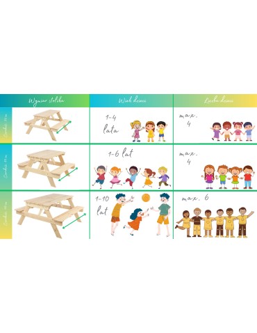 Skrzynie i ławki - Drewniany stół piknikowy z pojemnikiem na piasek stolik dla dzieci z ławką - product 7