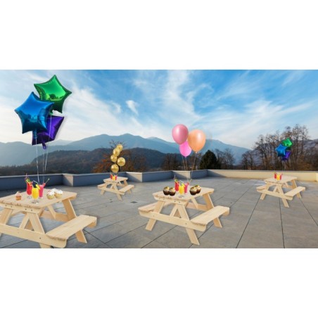 Drewniany stół piknikowy z pojemnikiem na piasek stolik dla dzieci z ławką