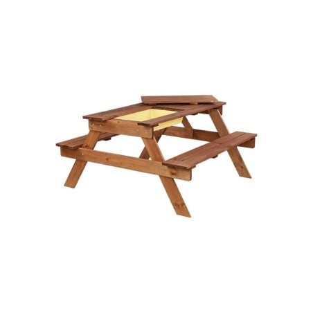 Drewniany stół piknikowy z pojemnikiem na piasek stolik dla dzieci z ławką