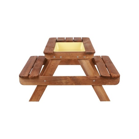 Drewniany stół piknikowy z pojemnikiem na piasek stolik dla dzieci z ławką