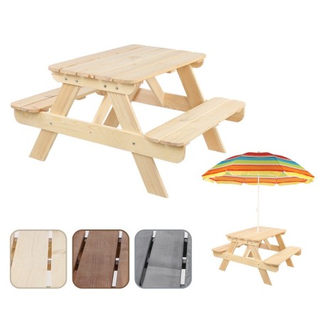 Stół piknikowy stół ogrodowy drewniany stół z ławkami stolik dla dzieci 1-6