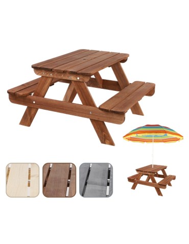 Stół piknikowy stół ogrodowy drewniany stół z ławkami stolik dla dzieci 1-6