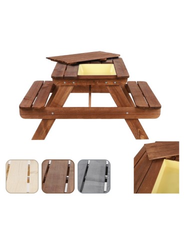 Drewniany stół piknikowy z pojemnikiem na piasek stolik dla dzieci 1-10 lat