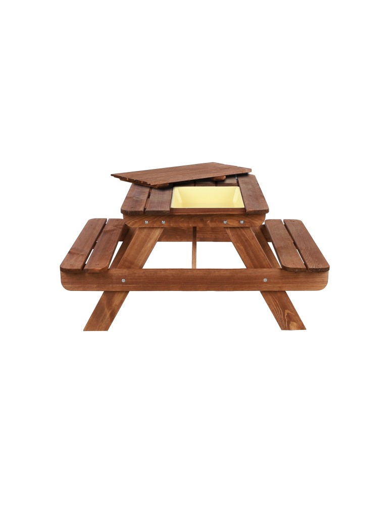 Skrzynie i ławki - Drewniany stół piknikowy z pojemnikiem na piasek stolik dla dzieci 1-10 lat - product MODO24.PL 3