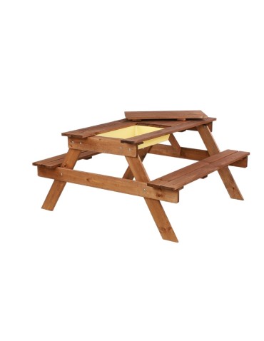 Skrzynie i ławki - Drewniany stół piknikowy z pojemnikiem na piasek stolik dla dzieci 1-10 lat - product 4