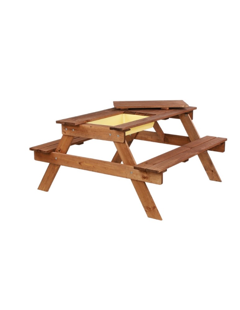 Skrzynie i ławki - Drewniany stół piknikowy z pojemnikiem na piasek stolik dla dzieci 1-10 lat - product MODO24.PL 4