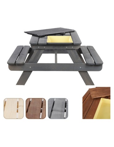 Drewniany stół piknikowy z pojemnikiem na piasek stolik dla dzieci 1-10 lat