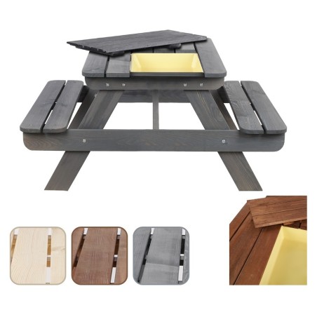 Drewniany stół piknikowy z pojemnikiem na piasek stolik dla dzieci 1-10 lat