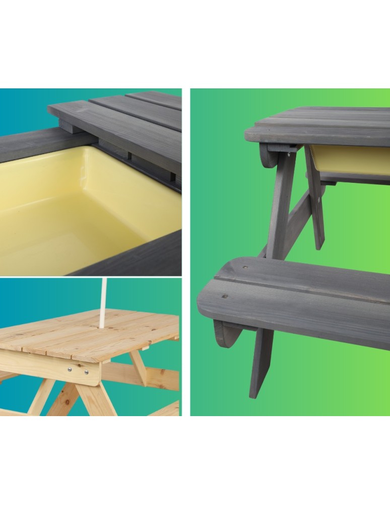 Skrzynie i ławki - Stół piknikowy do parasola stół ogrodowy stół z ławkami dla dzieci 1-10 lat - product MODO24.PL 8