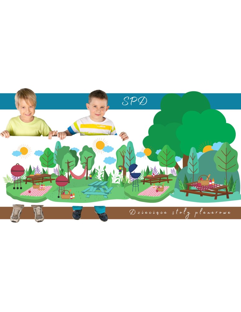 Skrzynie i ławki - Stół piknikowy do parasola stół ogrodowy stół z ławkami dla dzieci 1-10 lat - product MODO24.PL 10