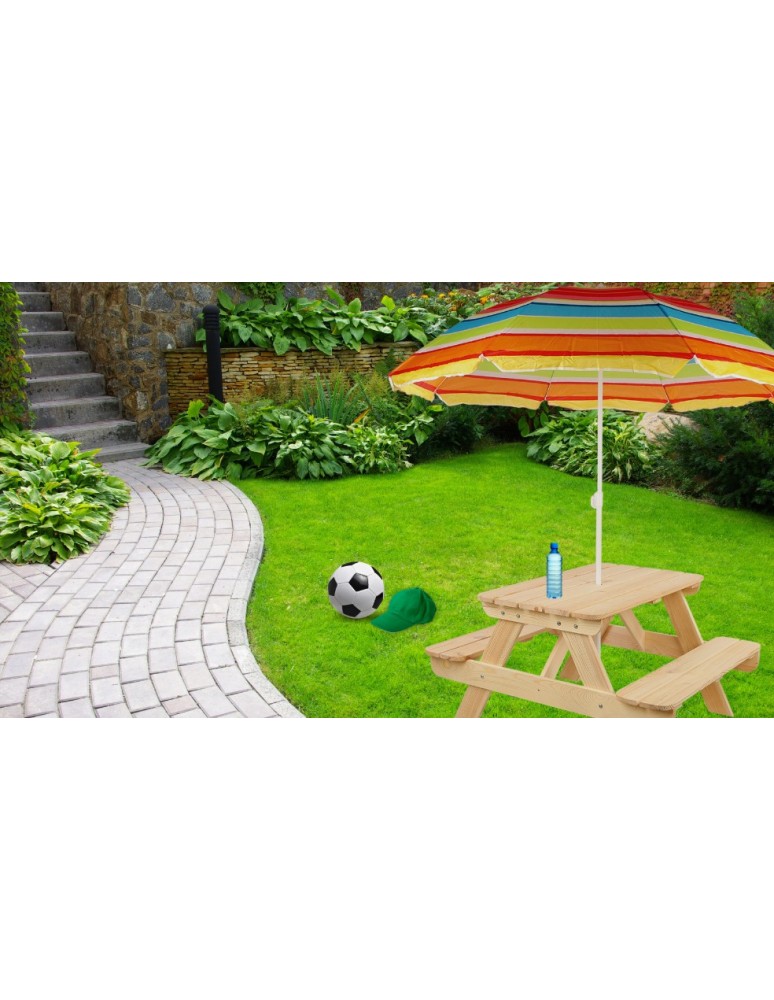 Skrzynie i ławki - Stół piknikowy do parasola stół ogrodowy stół z ławkami dla dzieci 1-10 lat - product MODO24.PL 12