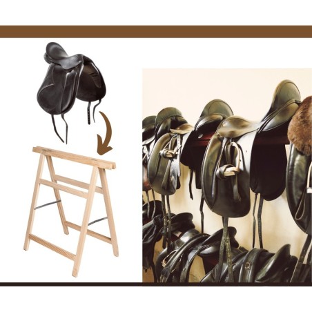 Koziołek drewniany podblatowy wieszak na siodło koziołek roboczy stojak